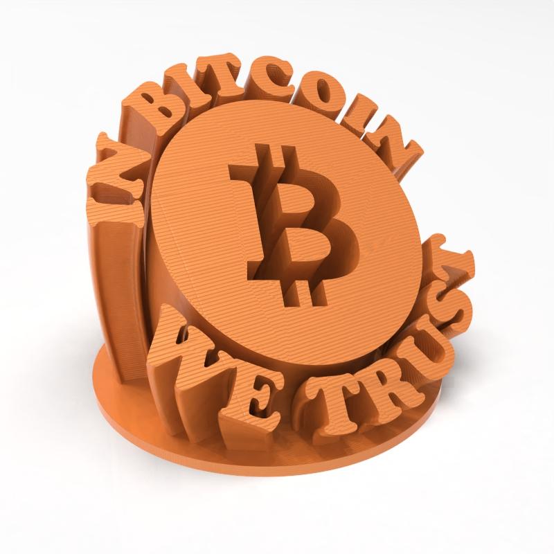 Sculpture de Bureau "In Bitcoin We Trust" – Manifeste 3D 3d model