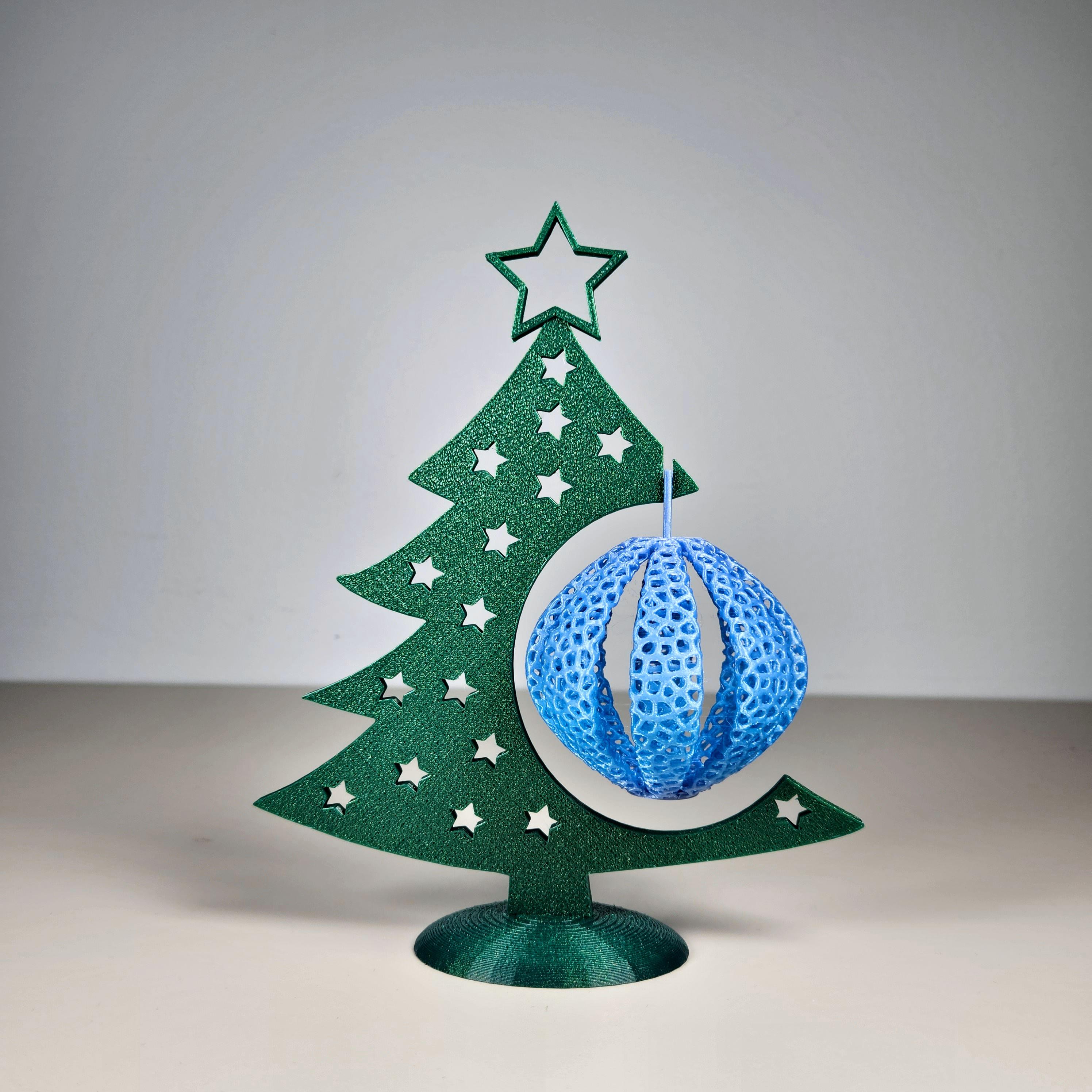 Voronoi Christmas Bauble - no supports 3d model