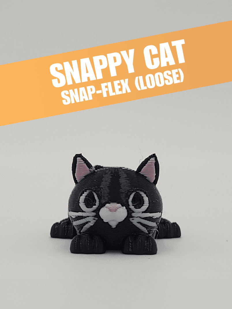 Snappy Cat - Articulated Snap-Flex Fidget (Loose Joints) 3d model