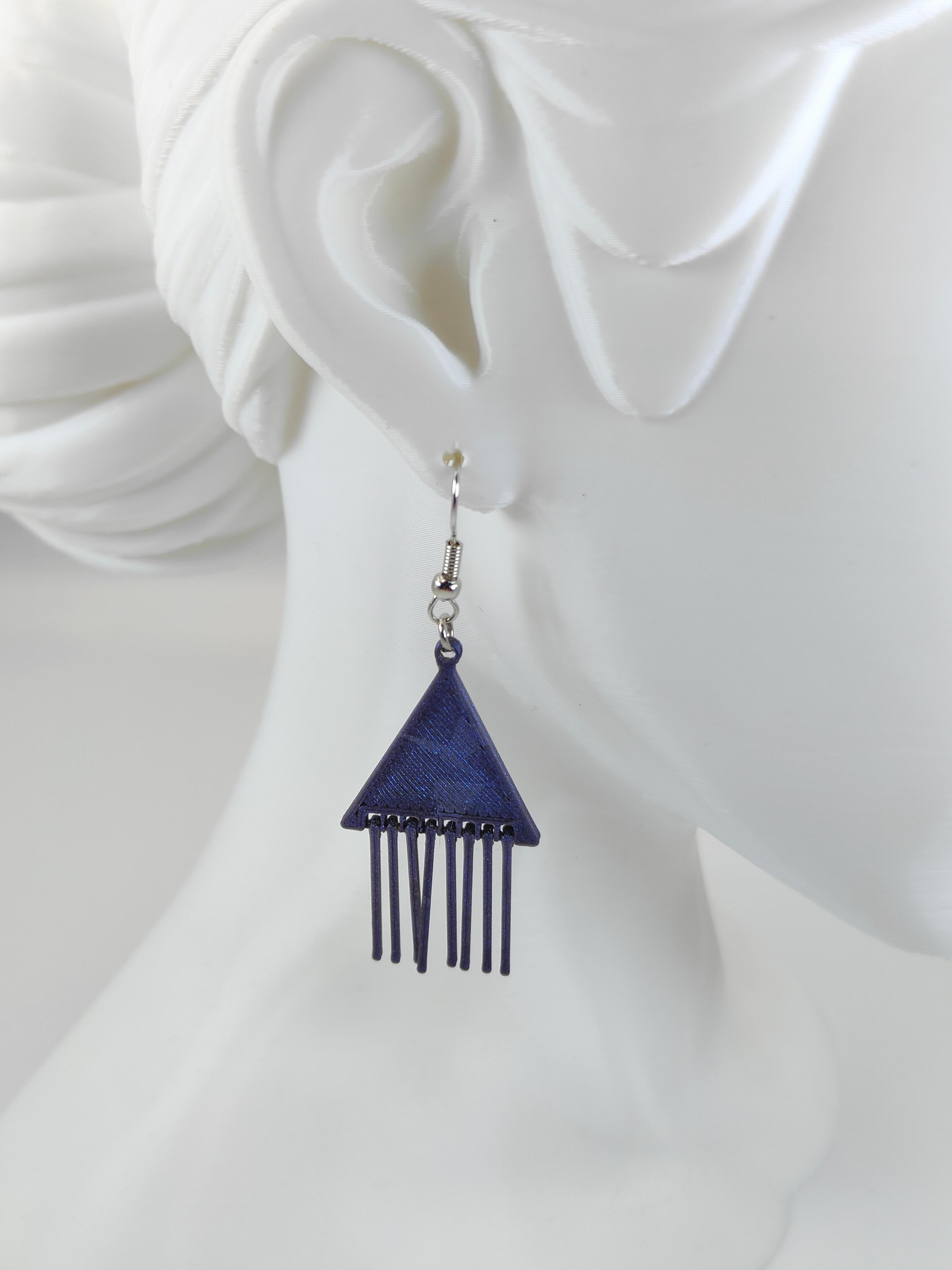 3D Printable Earring - Triangle Trickle Full 3d model