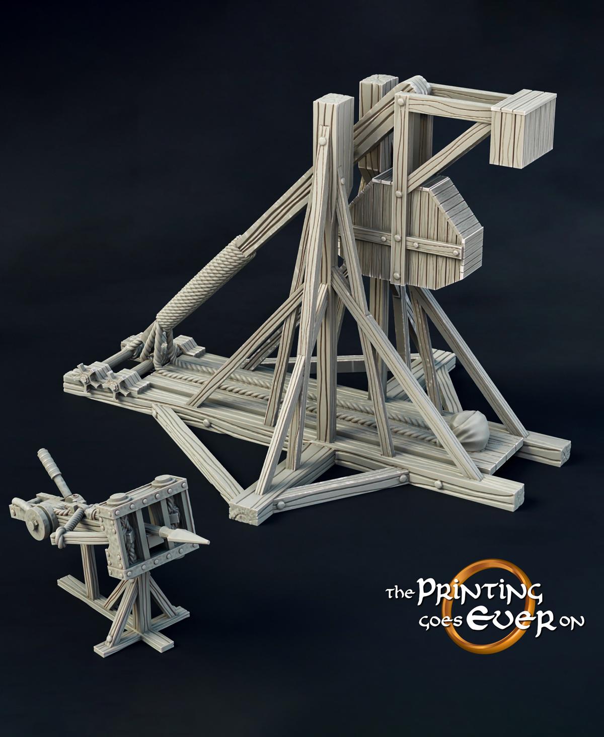 Gonthan Siege Weapons - Ballista and Trebuchet 3d model