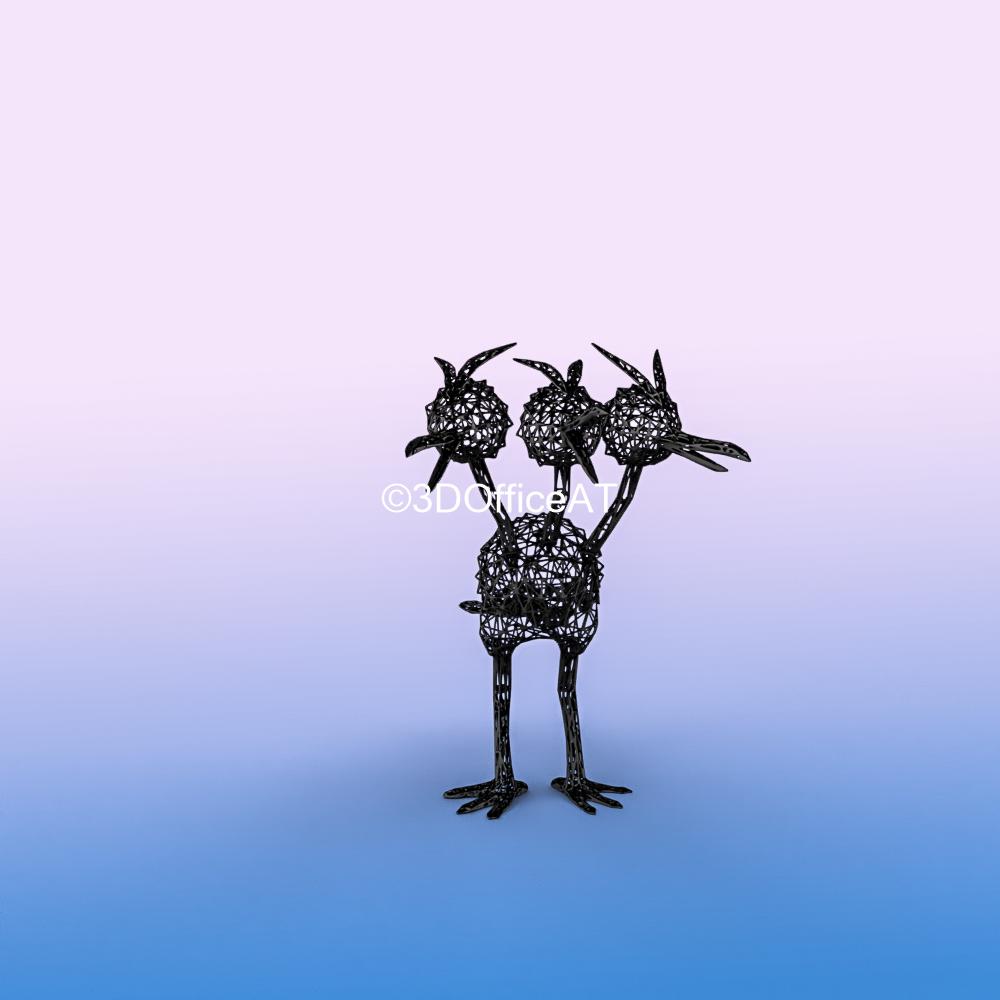 #085 Dodrio Pokemon Wiremon Figure 3d model