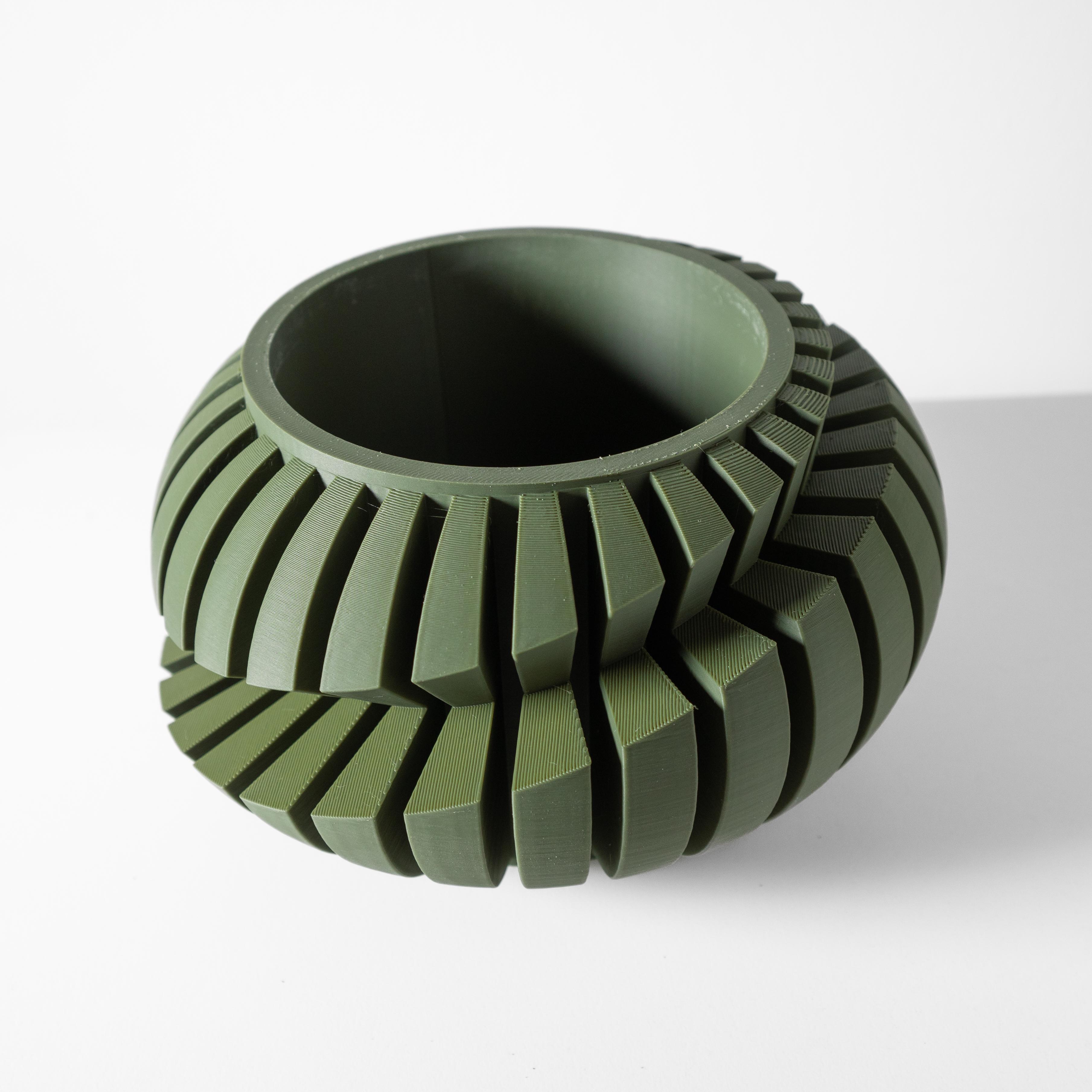 The Luxira Planter Pot with Drainage Tray & Stand: Modern and Unique Home Decor for Plants 3d model