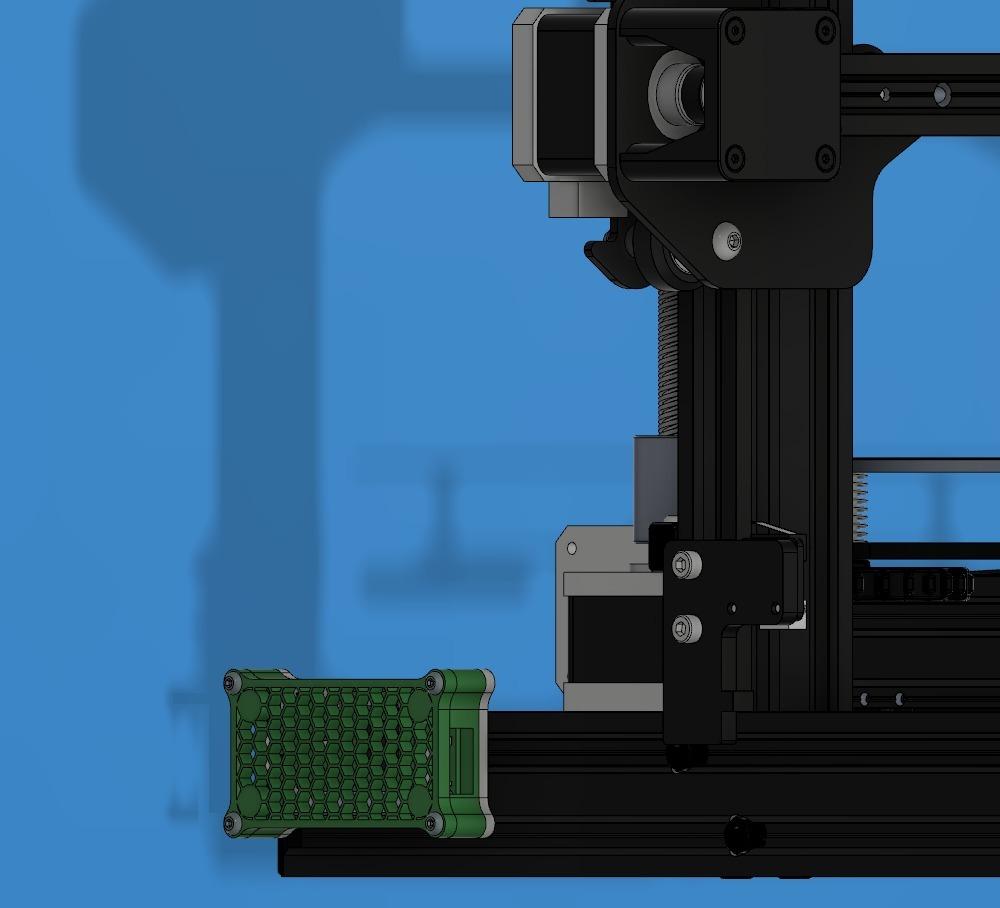 Honeycomb Raspberry Pi Zero W Case with Optional Extrusion Mount 3d model