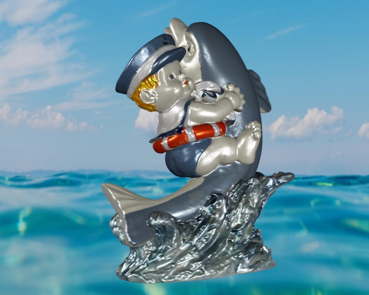 Dolphin and child sailor 3d model