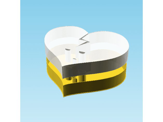 Fluffy Hearts Lo U, nestable box (v3) 3d model