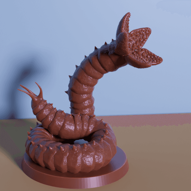 SANDWORM SHAIHULUD MINIATURE FOR TABLETOP GAMES 3d model