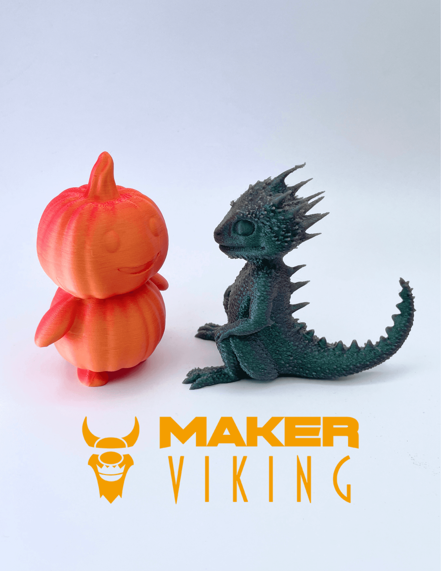 Spike - Alien Lizard - Polymaker Starlight Comet! With his friend Pumpky! - 3d model