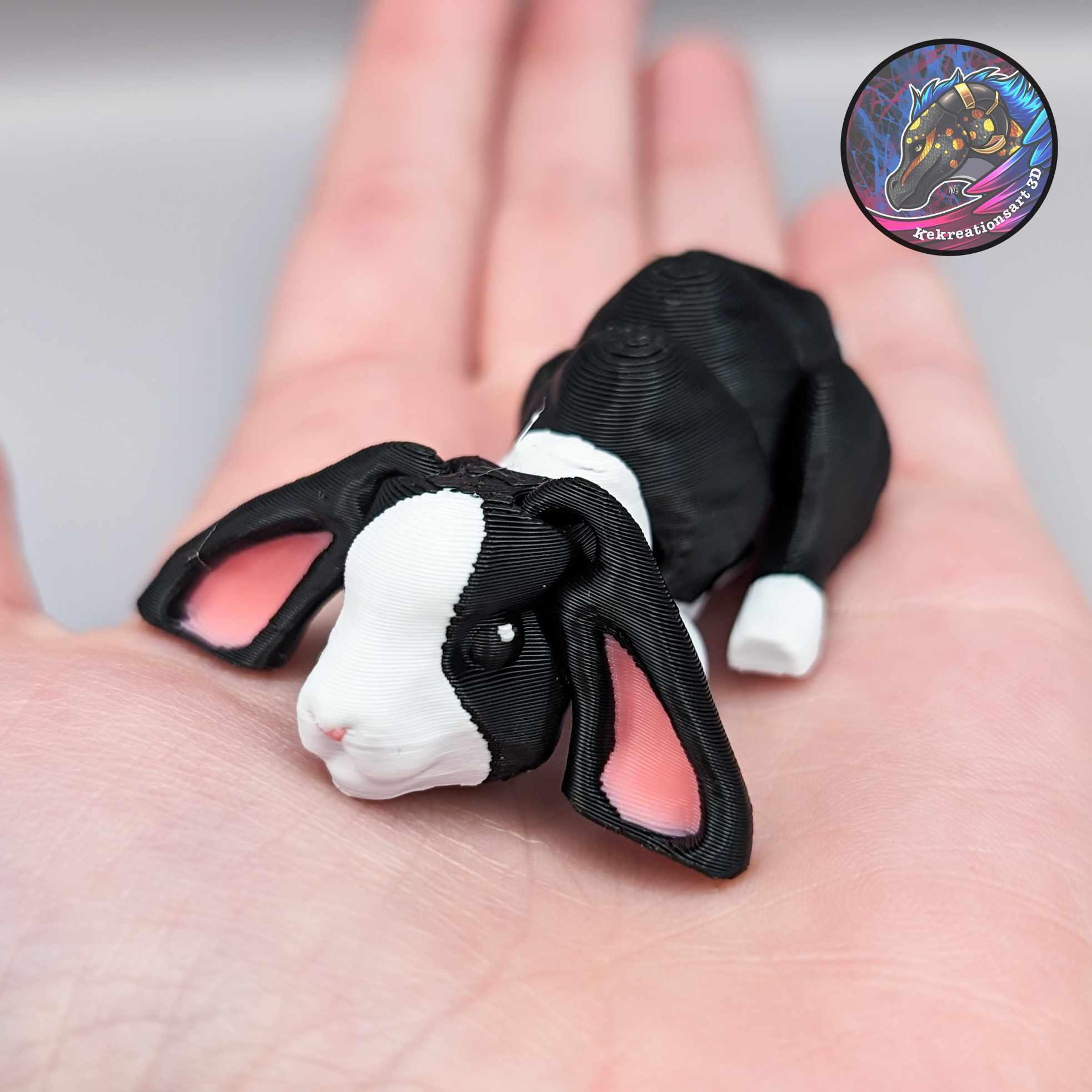 Baby Flexi Bunny Keychain 3d model