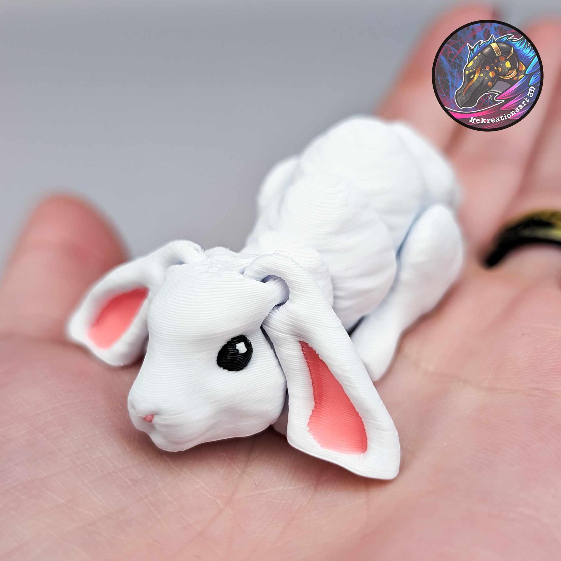 Baby Flexi Bunny Keychain 3d model