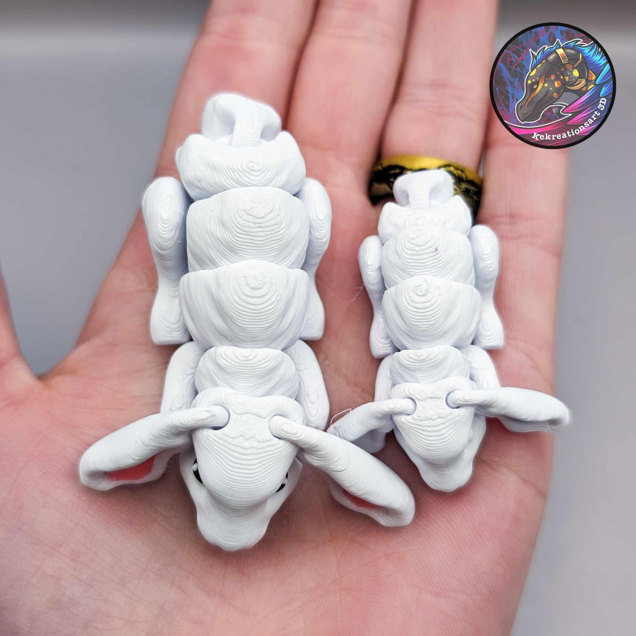 Baby Flexi Bunny Keychain 3d model