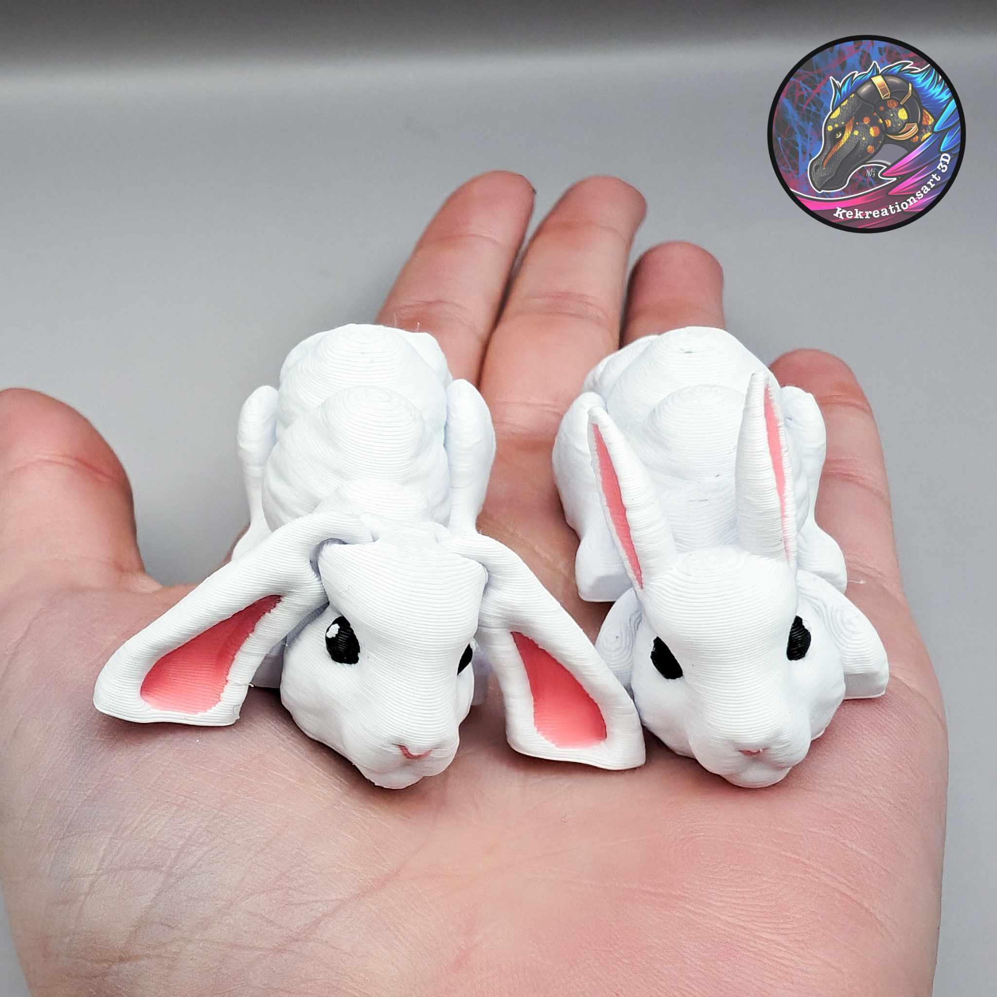 Baby Flexi Bunny Keychain 3d model