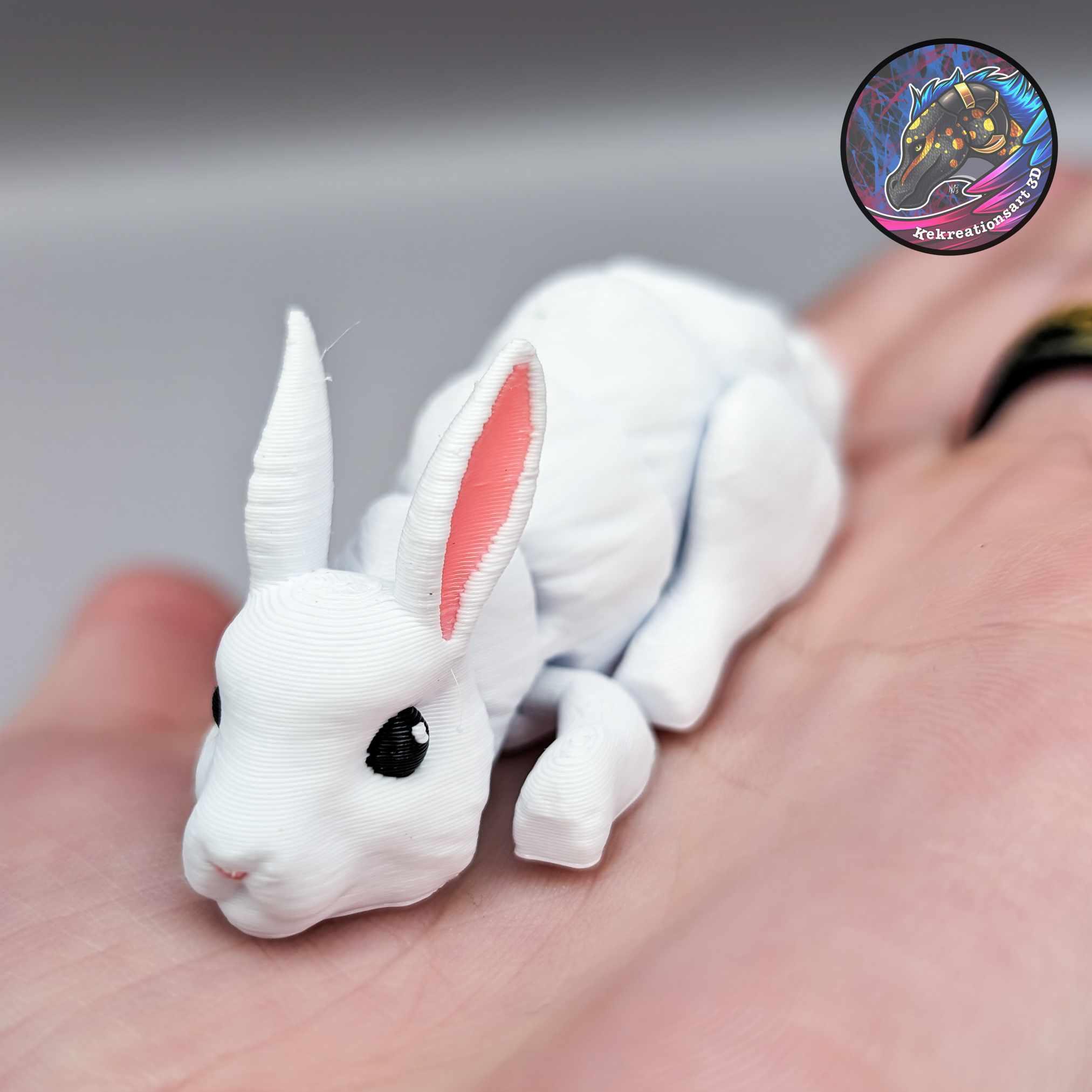 Baby Flexi Bunny Keychain 3d model