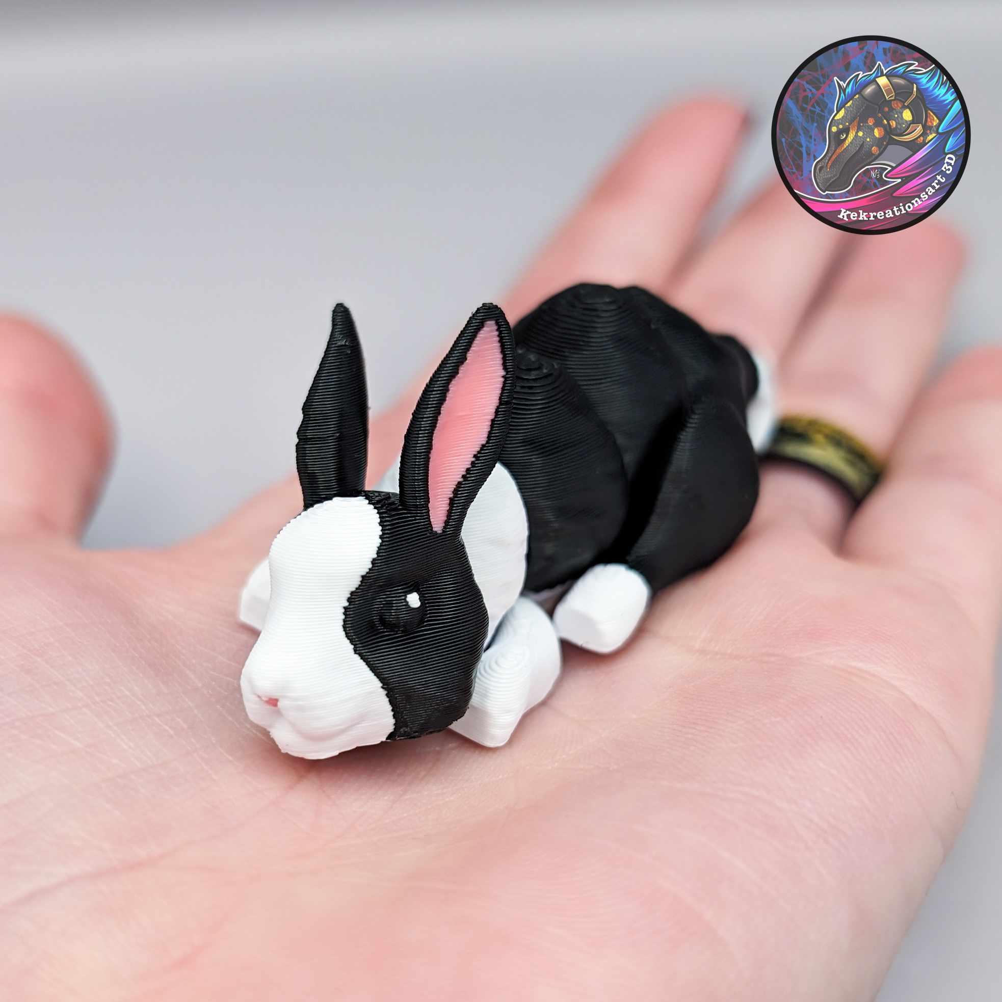 Baby Flexi Bunny Keychain 3d model