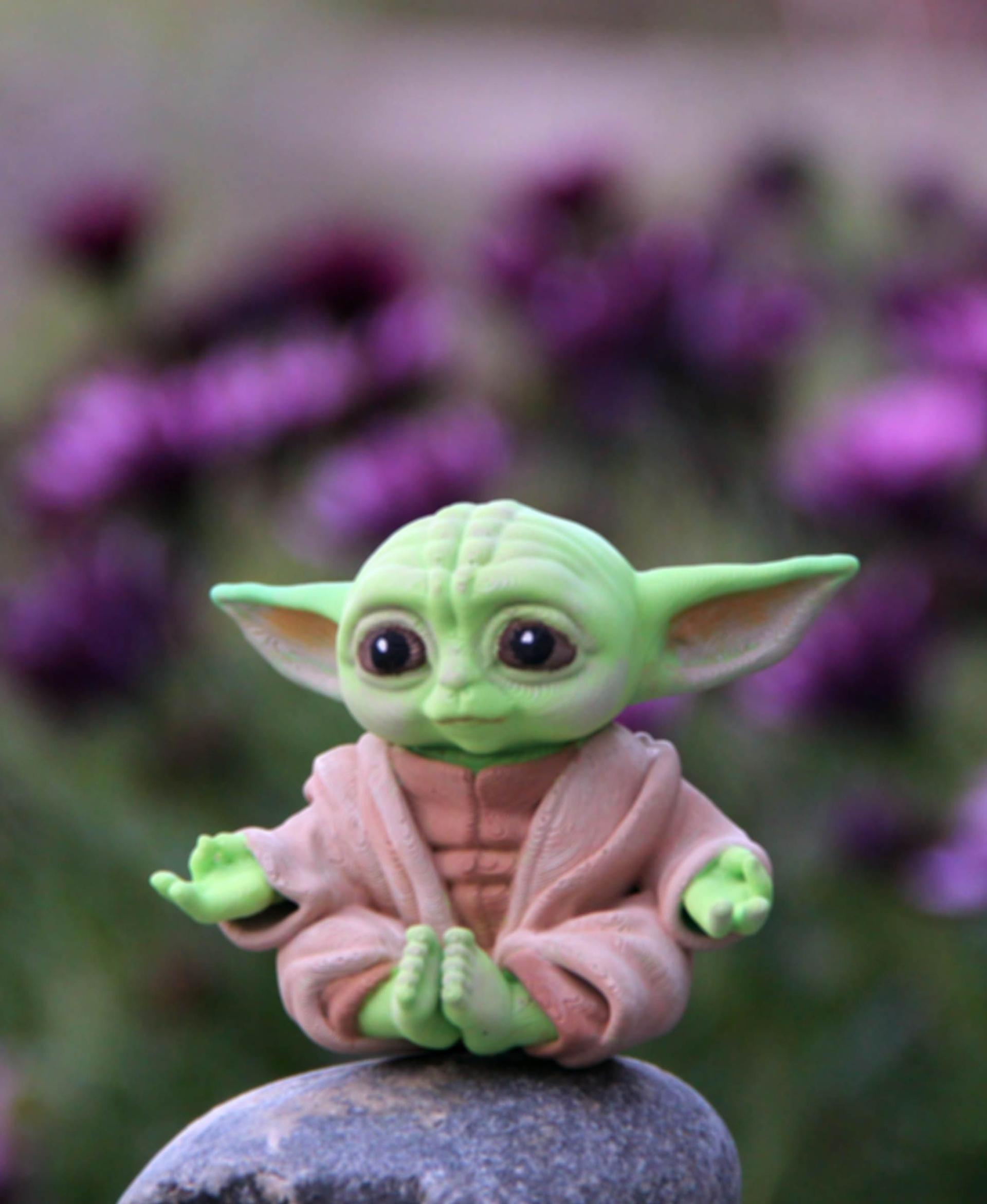 Baby Yoda - Grogu - Printed in Polymaker gradient summer. Nice supports only on back of model if printed the way it automatically loads into slicer. - 3d model