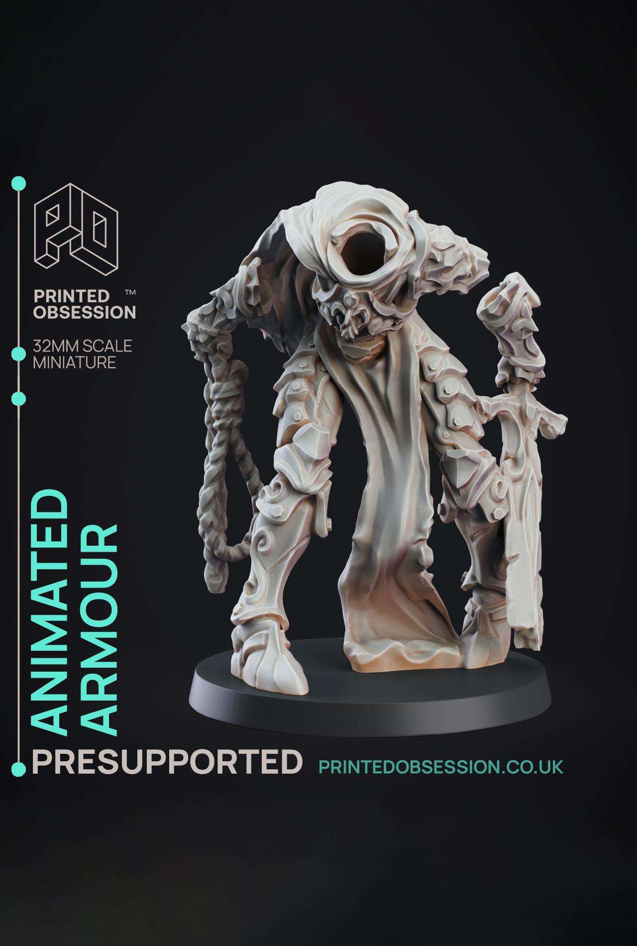 Animated Armour - Constructs - PRESUPPORTED - Illustrated and Stats - 32mm scale 3d model