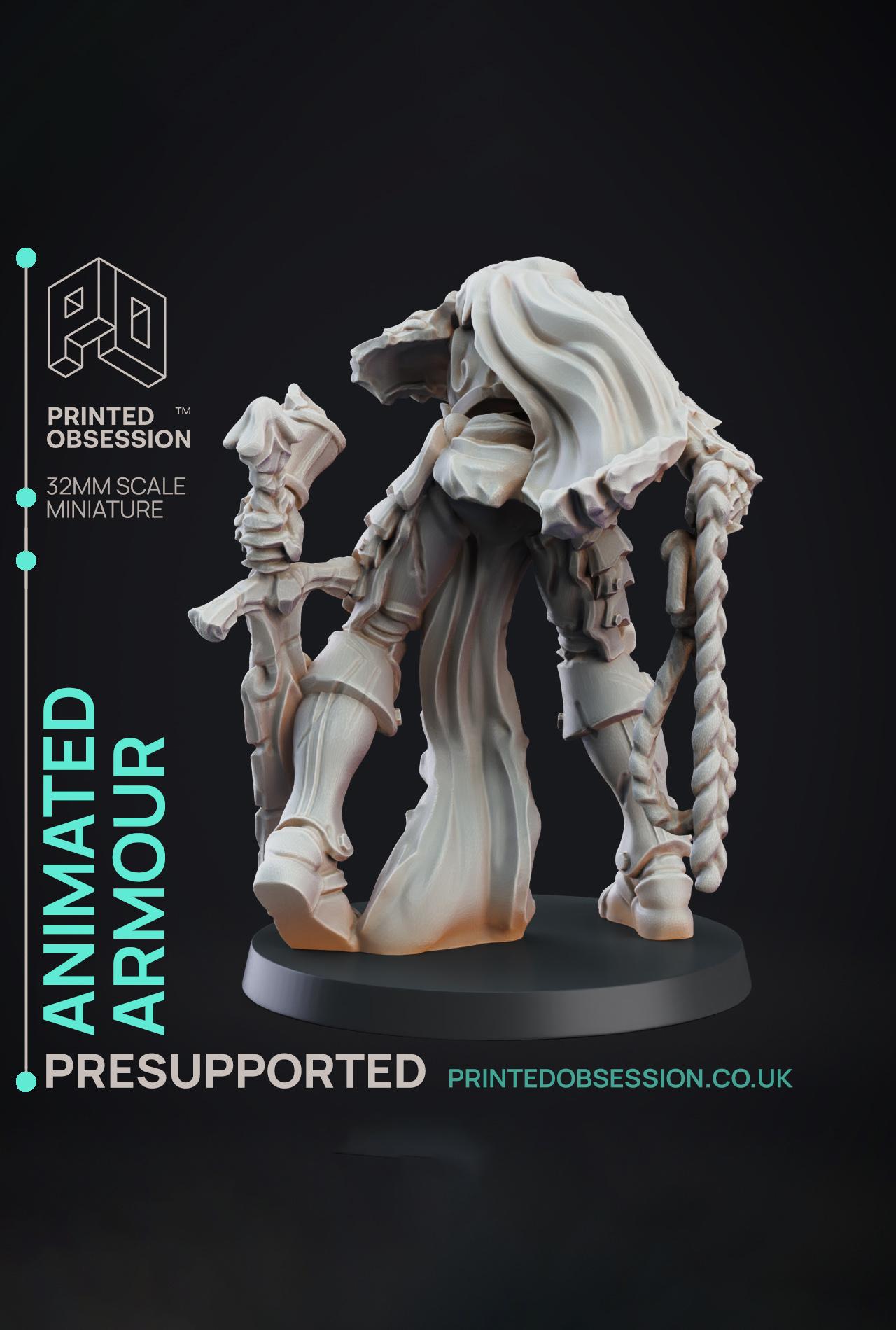 Animated Armour - Constructs - PRESUPPORTED - Illustrated and Stats - 32mm scale 3d model