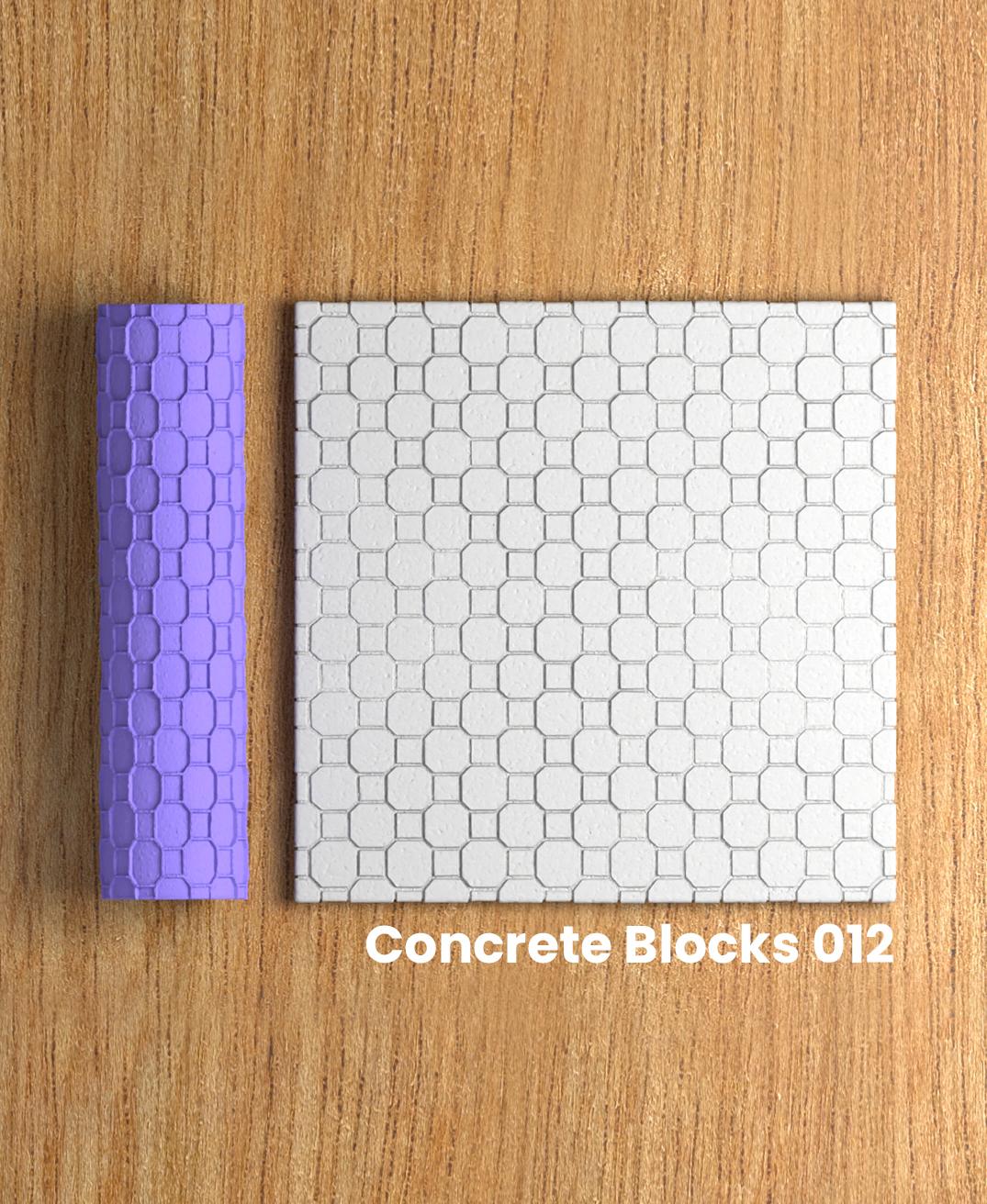 Collection Fuchsia | Concrete Blocks 012 | Polymer Clay Seamless Texture Roller 3d model