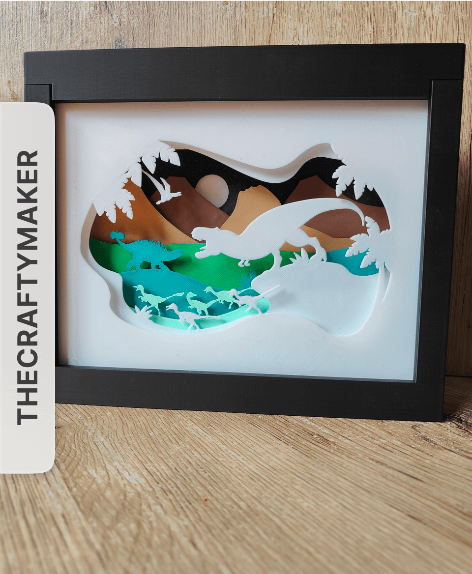 Dinosaur Shadow Box by TheCraftyMaker 3d model