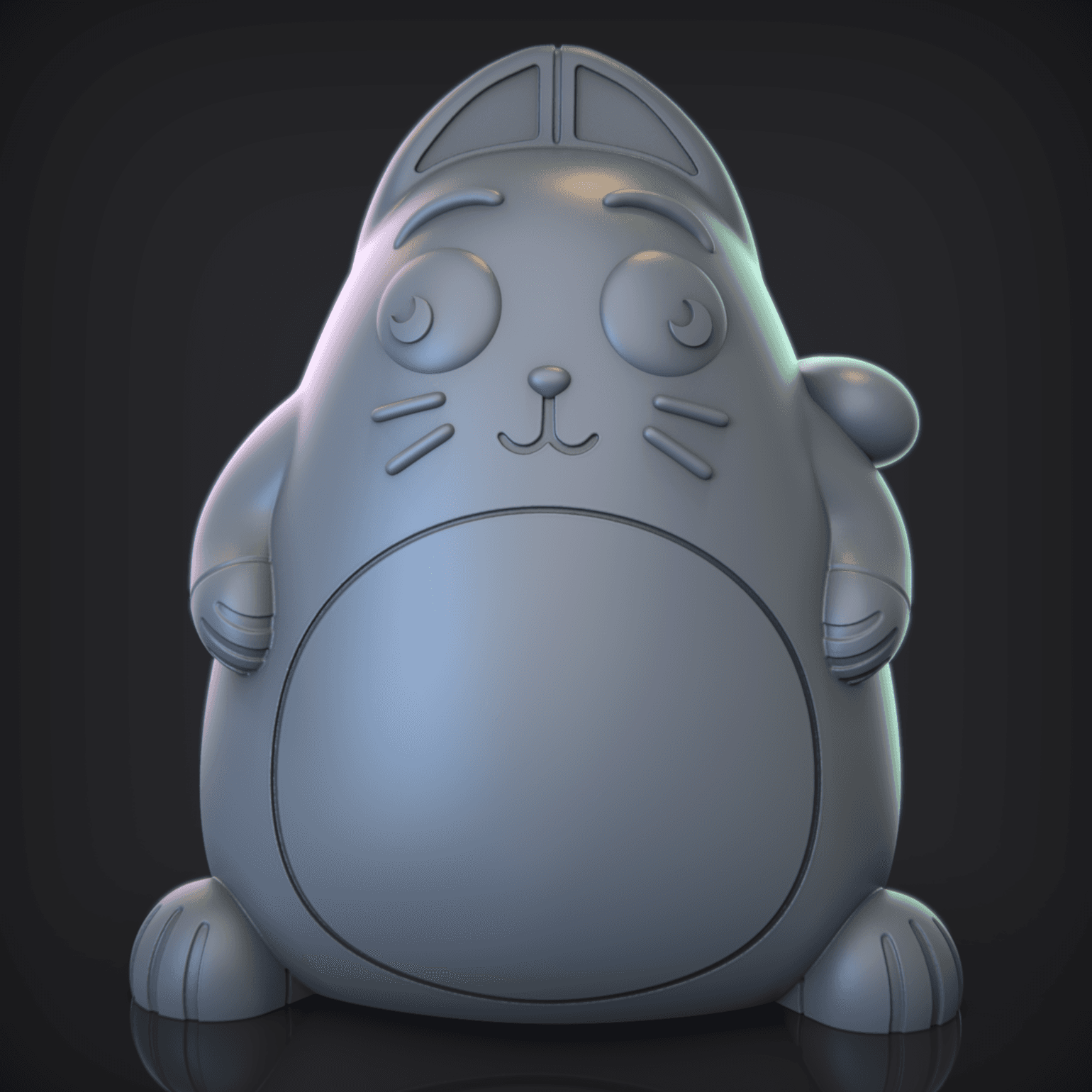 FAT CARTOON CAT FIGURINE 3d model