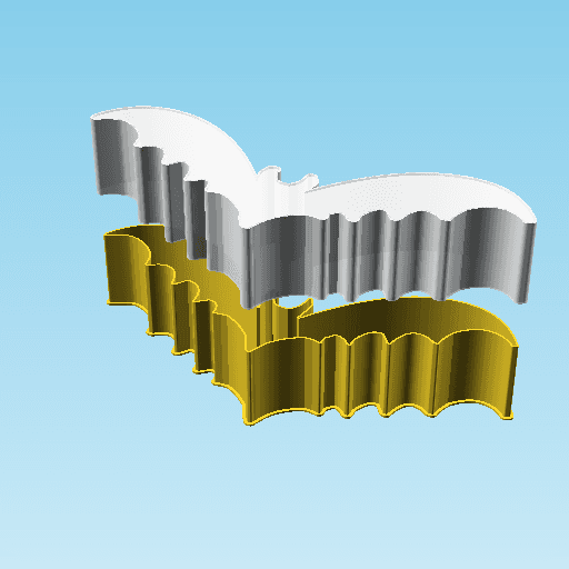 Bat 006B, nestable box (v2) 3d model