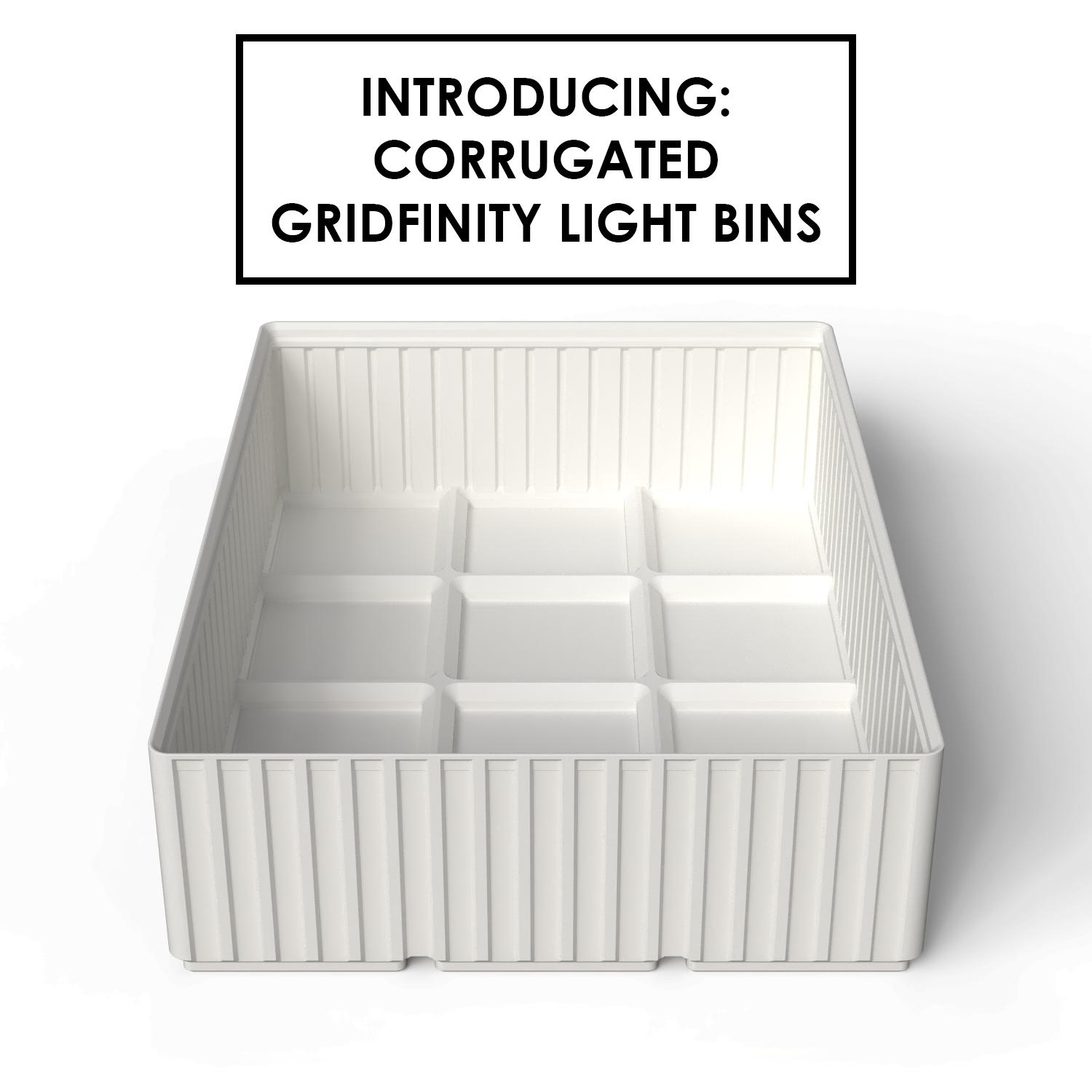 Corrugated Gridfinity Light Bins (No vase mode) 3d model