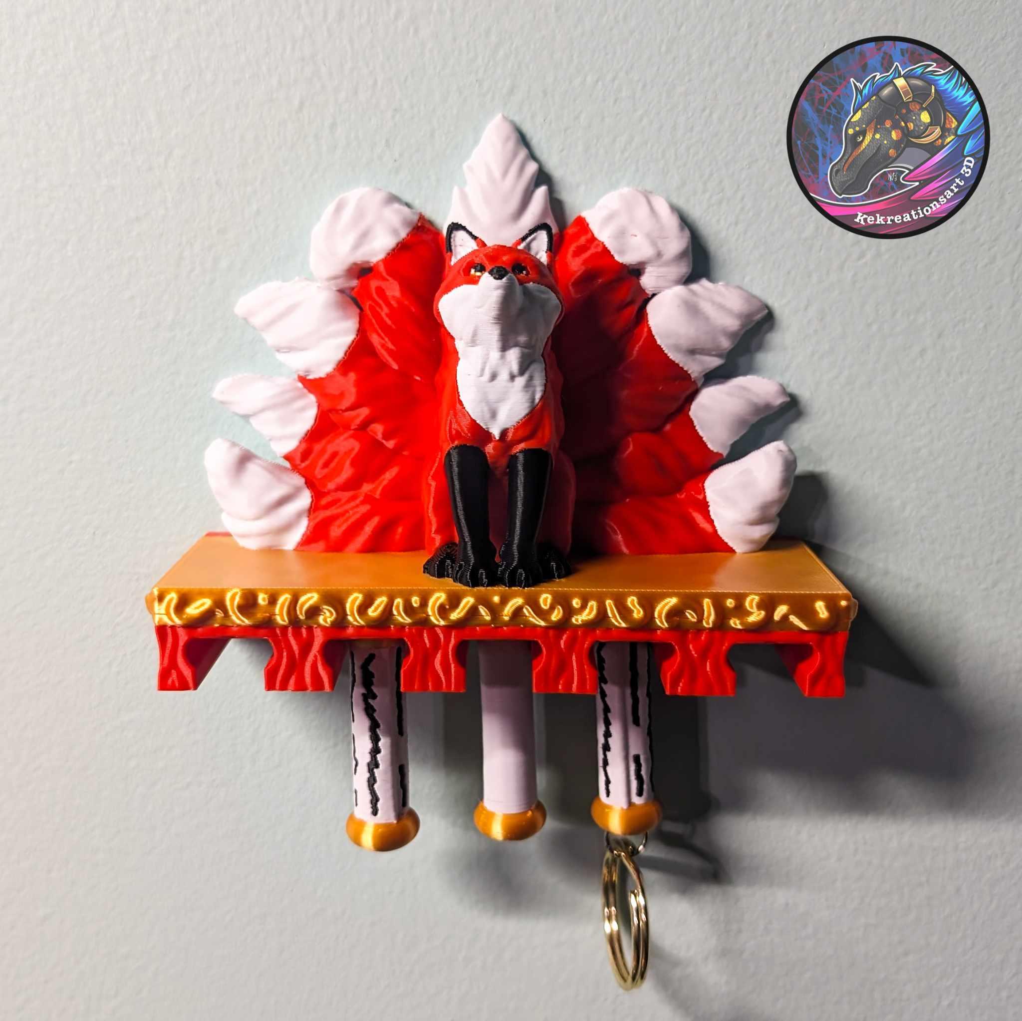 Kitsune Scroll Keychain Holder 3d model