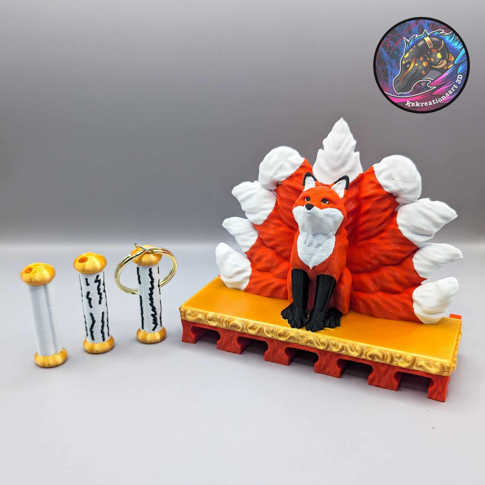 Kitsune Scroll Keychain Holder 3d model