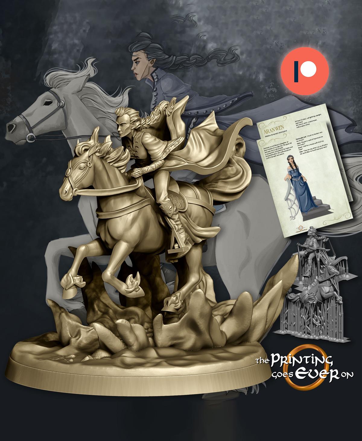 Lady Aranwen - On Foot and Mounted 3d model