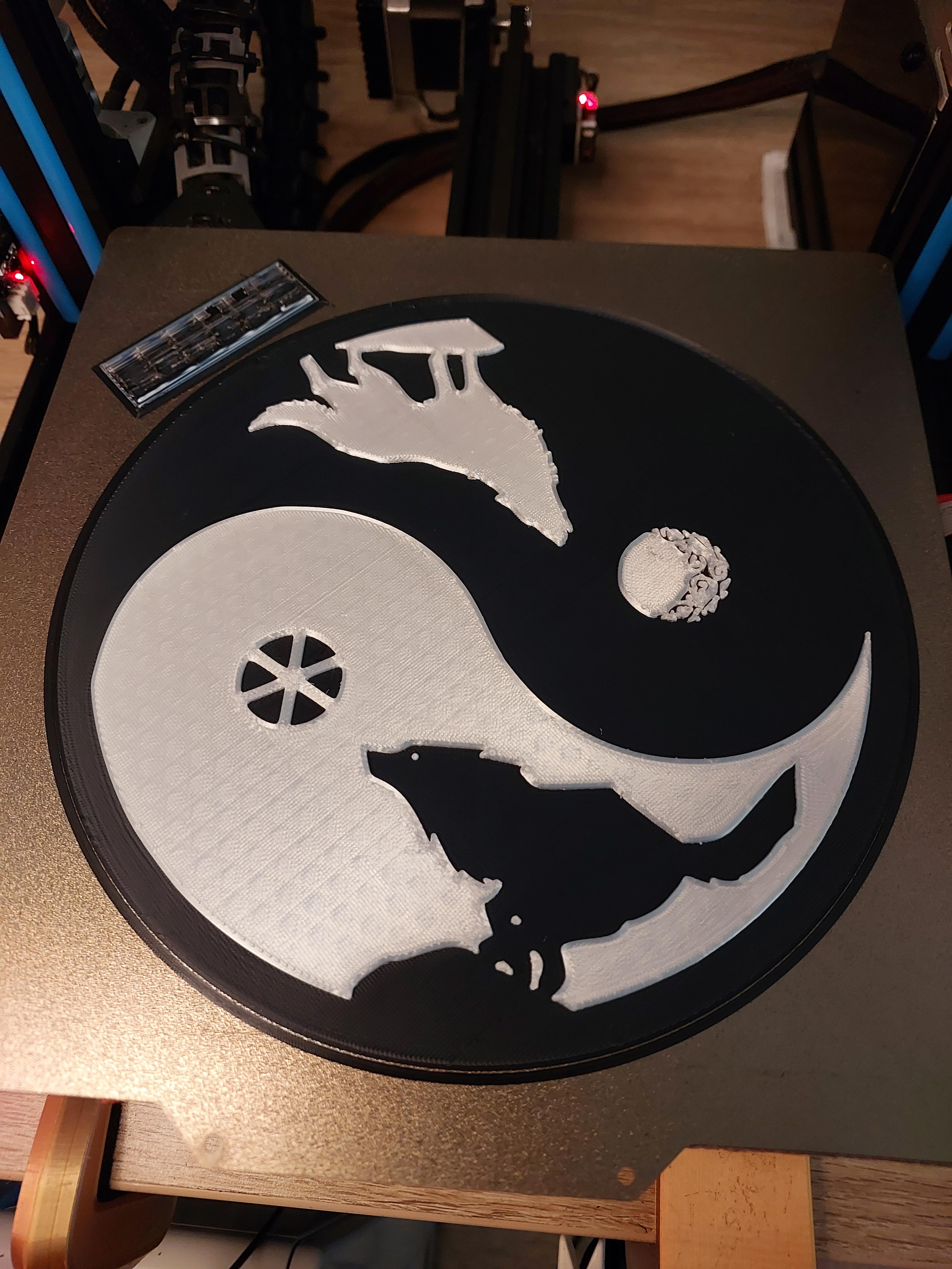 Twin Wolves Yin Yang 3d model