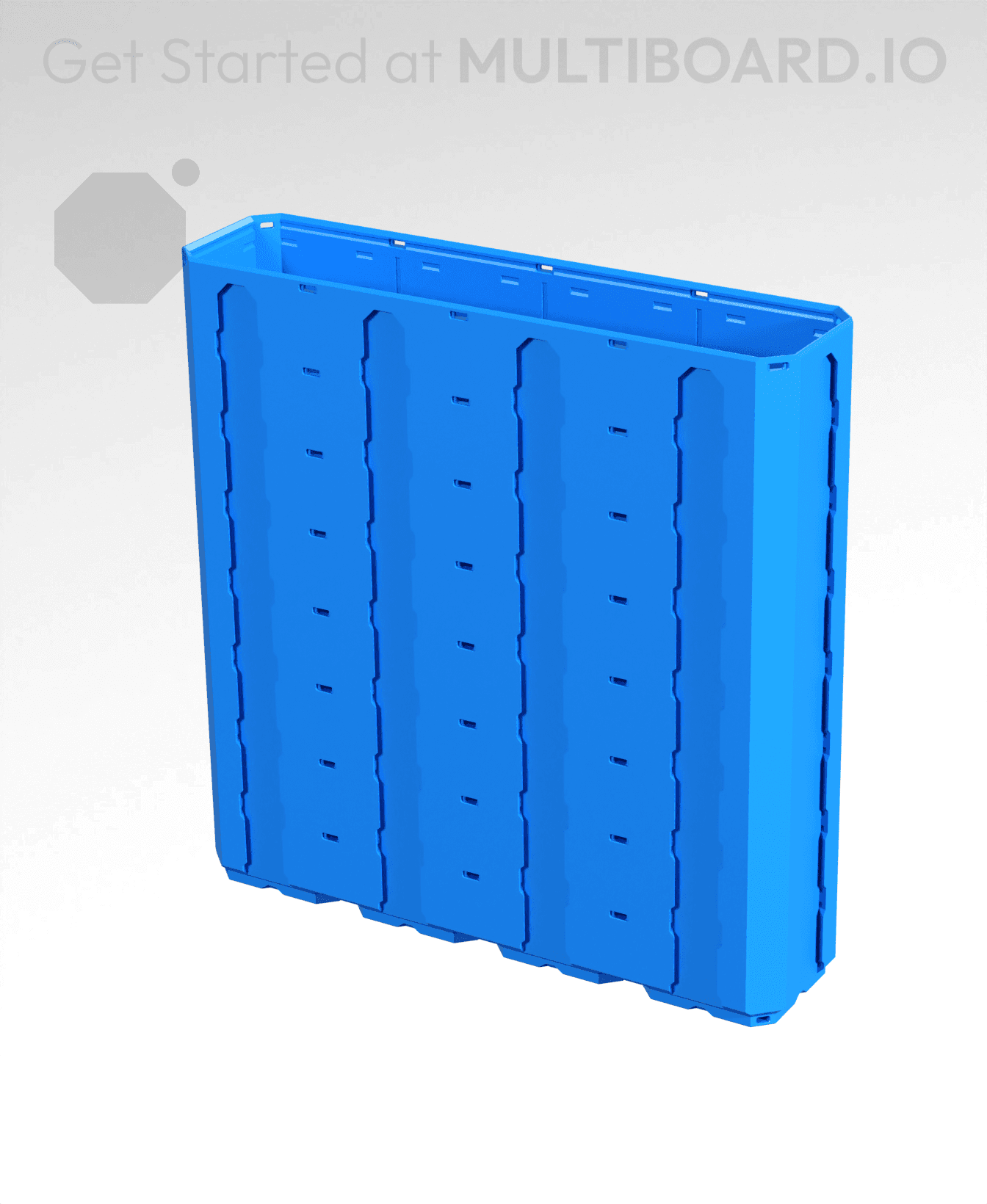 4x1x4 - Topped Multipoint Rail - Multibin Shell 3d model