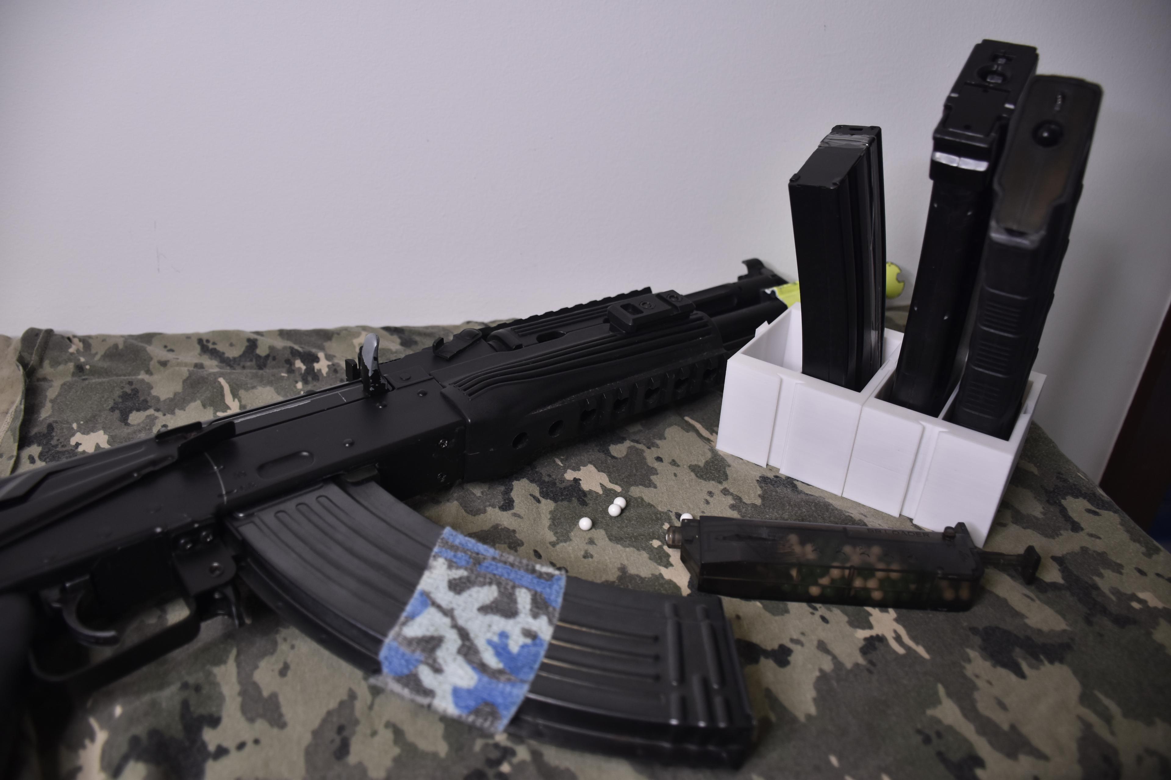 Modular Airsoft magazine organizer (for desk) 3d model