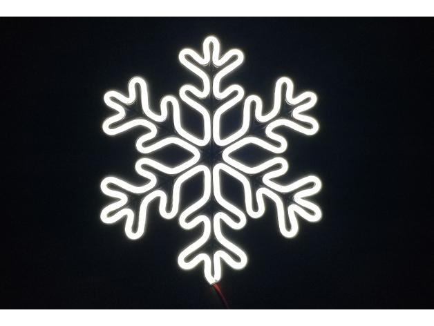 Minimalist Snowflake LED Neon Sign - Winter / Christmas Decorations  3d model