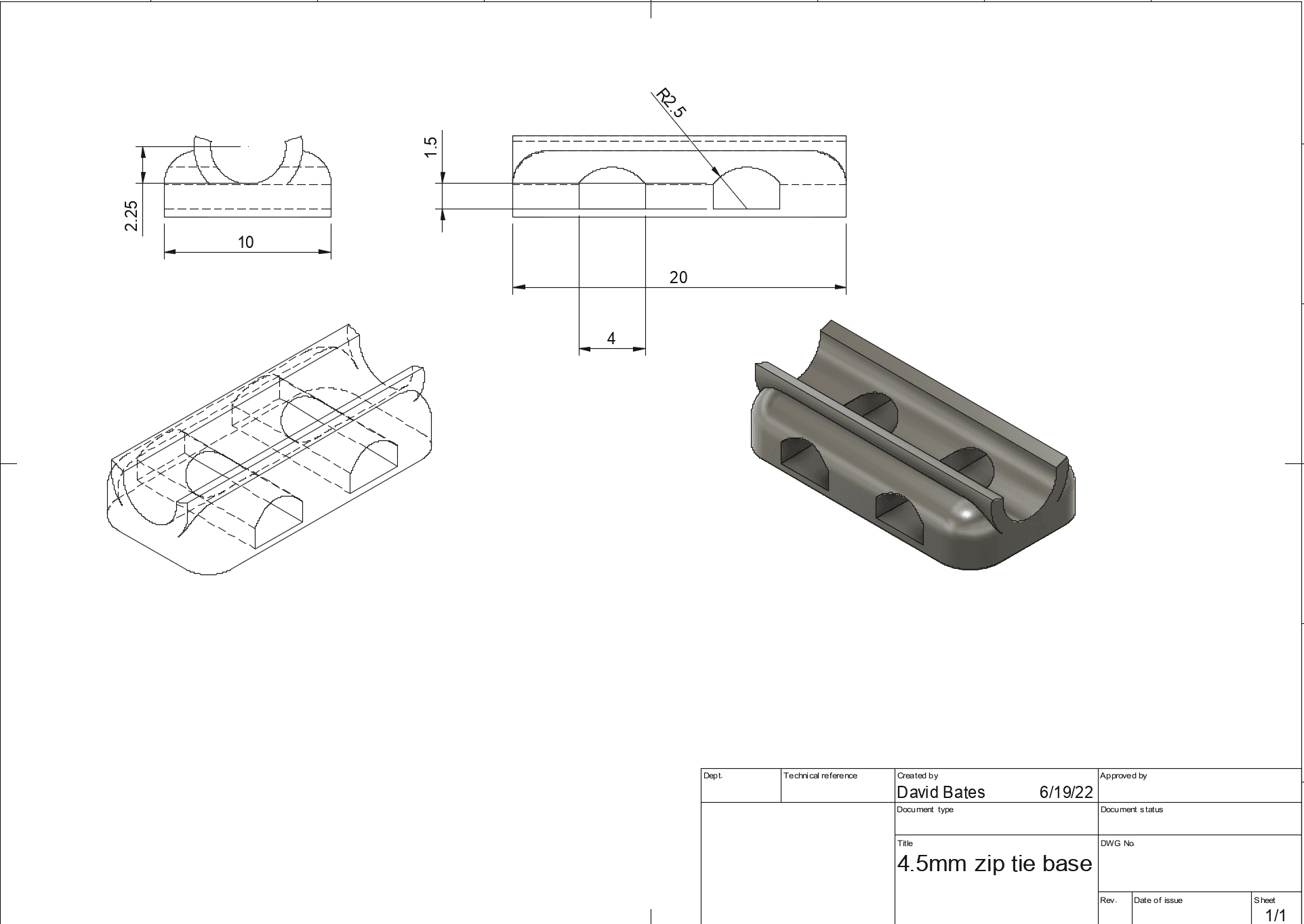 4.5mm zip tie base v1.stl 3d model