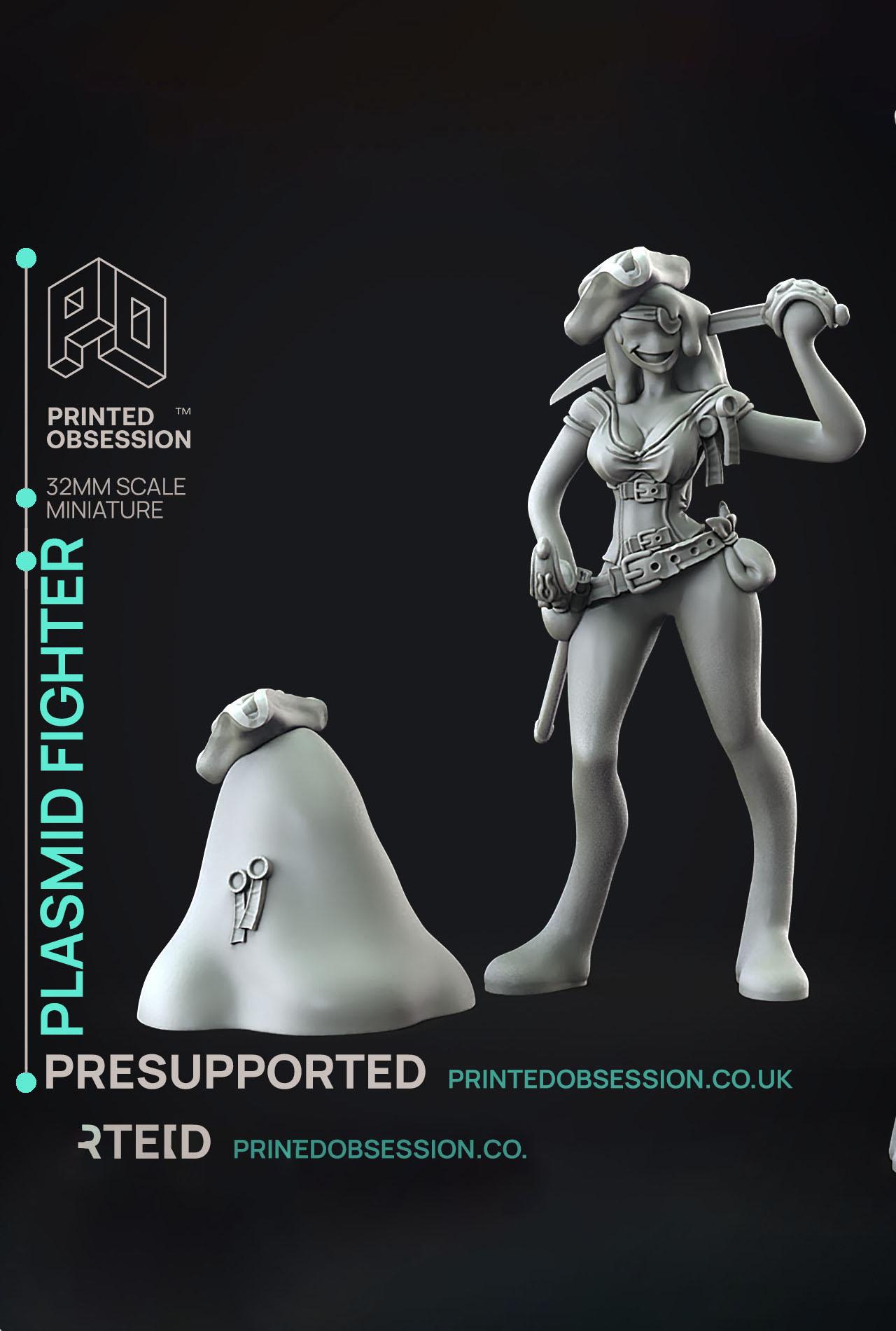 Plasmoid Pirate - Weird Shores - PRESUPPORTED - Illustrated and Stats - 32mm scale			 3d model