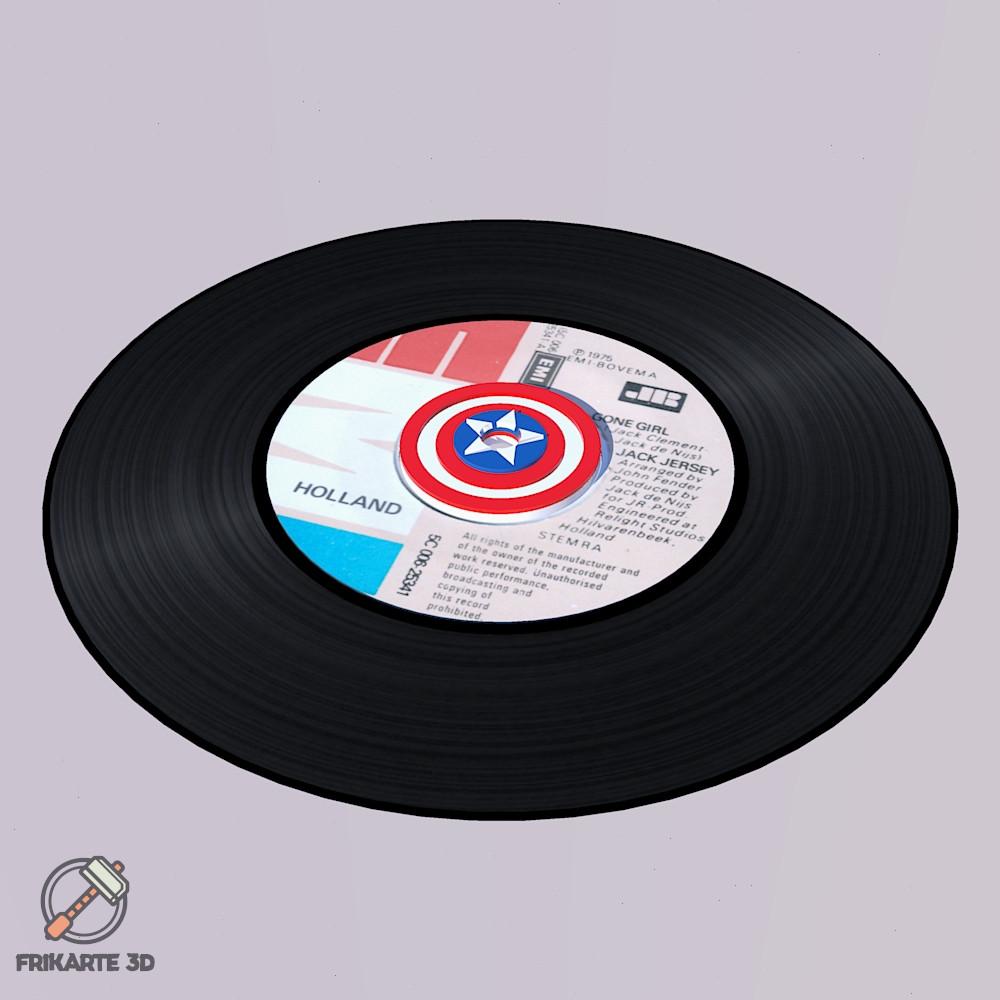 Captain America 45 Record Adapter 3d model