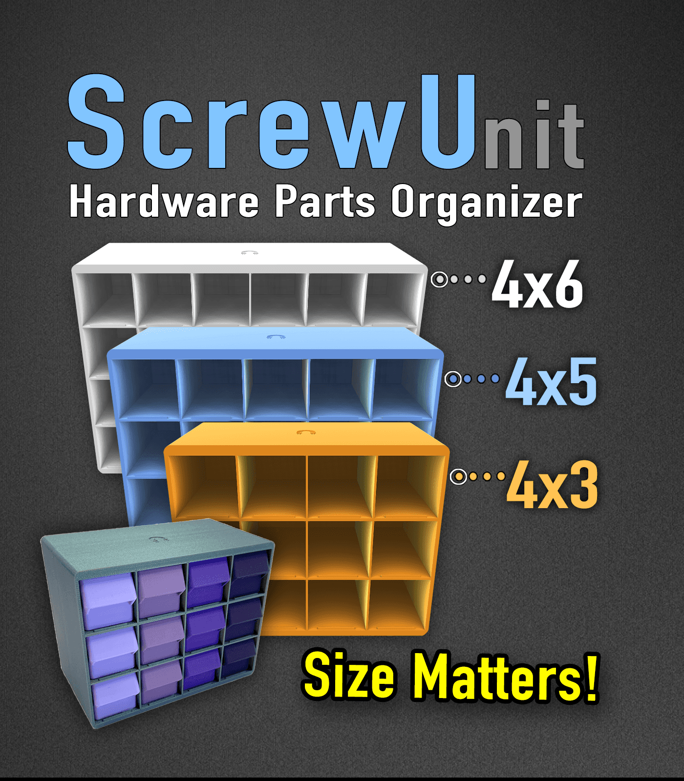 ScrewU-nit 3 NEW Sizes 3d model