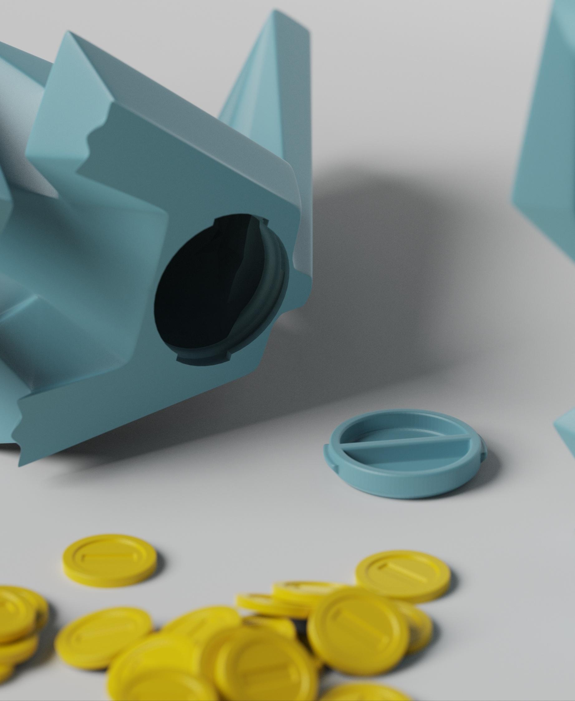 Low-poly Glaceon - Piggy Bank 3d model