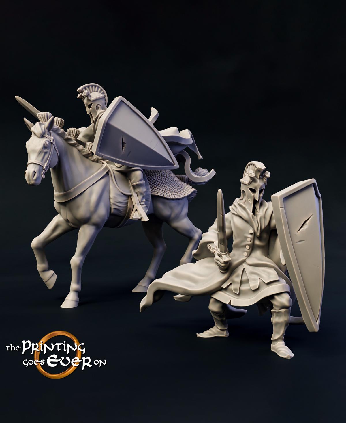 Dark Myrmidon - On Foot and Mounted 3d model