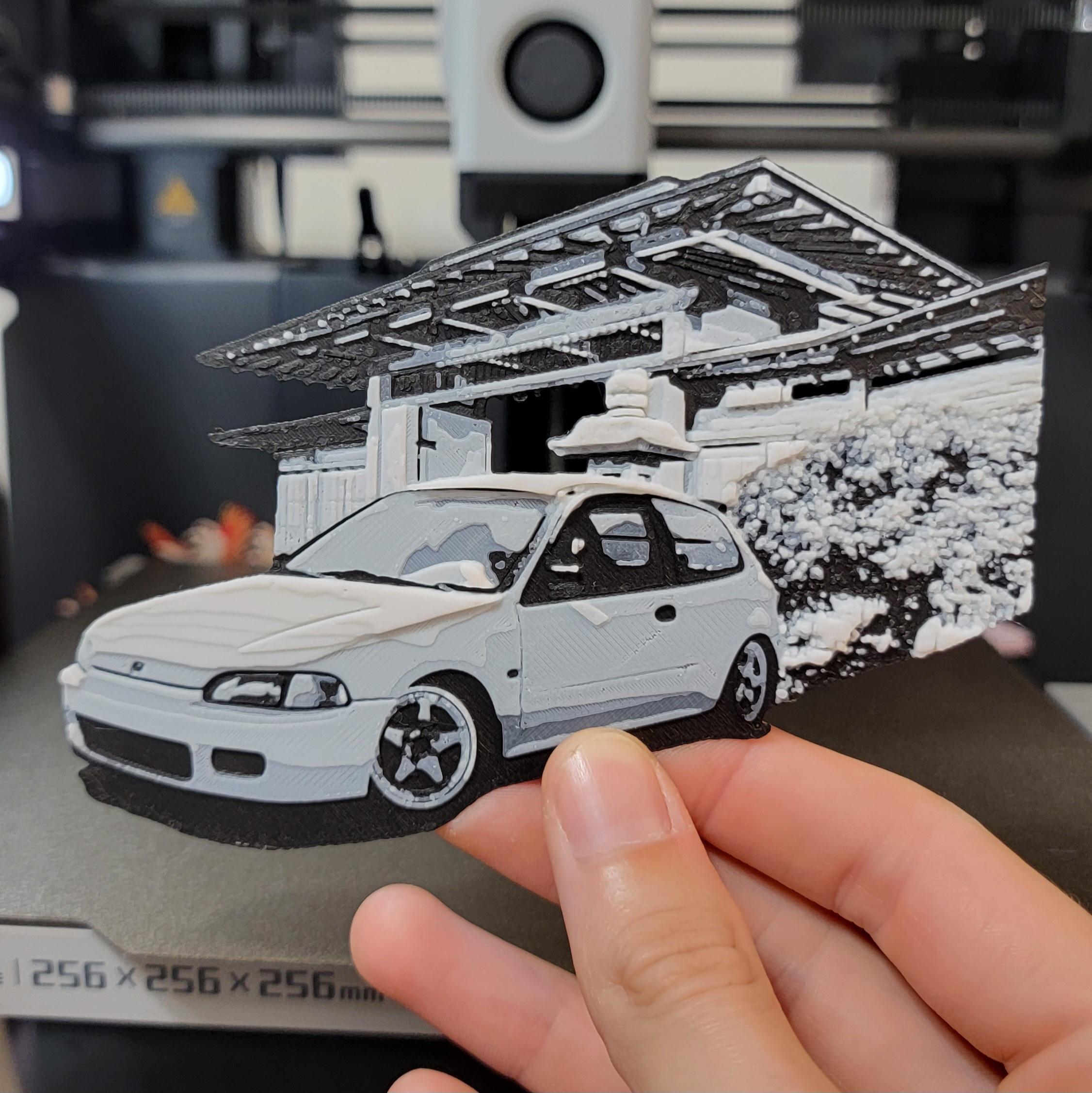 Monochrome Civic Magnet 3d model