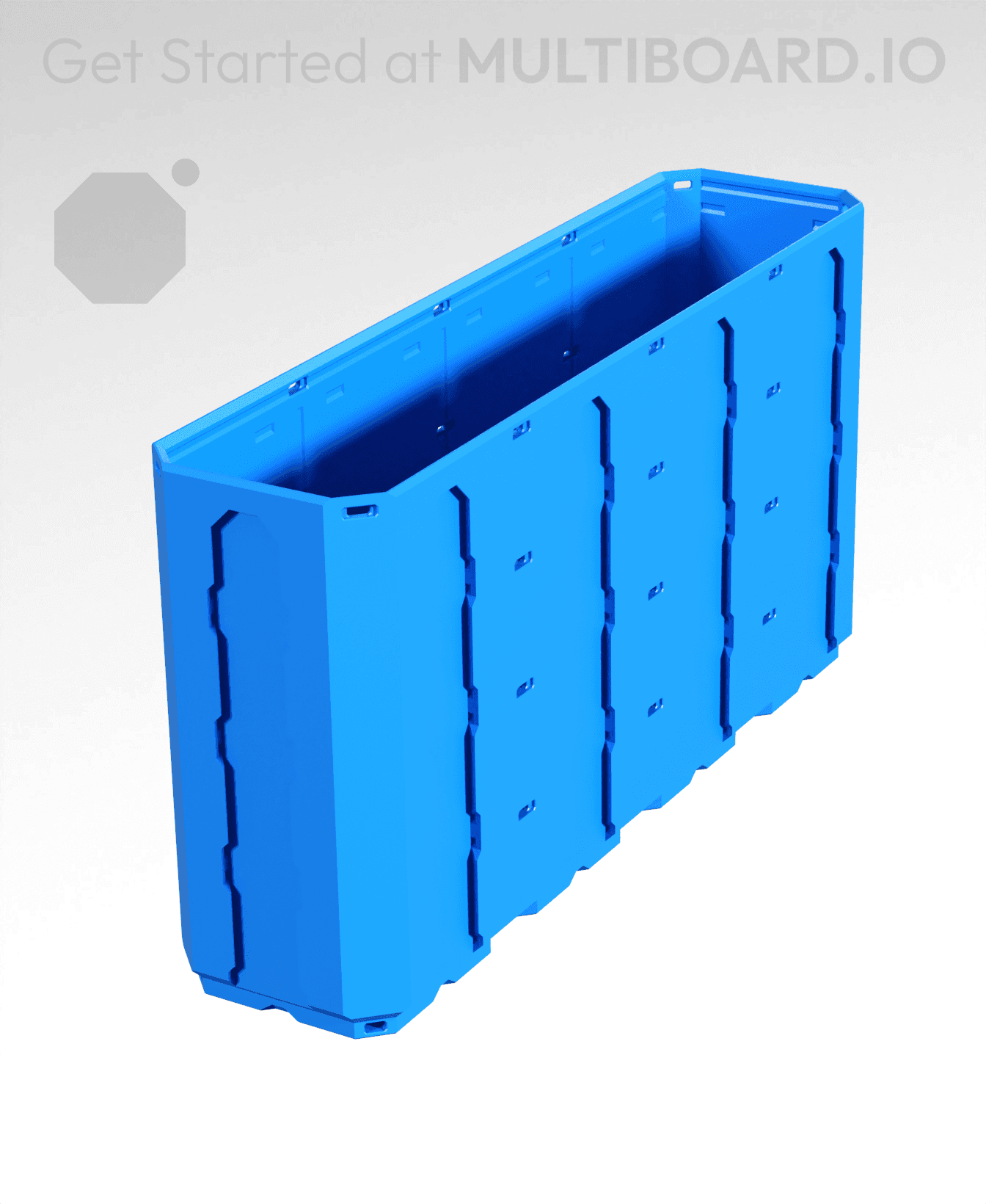 1x4x2 - Topped Multipoint Rail - Multibin Shell 3d model