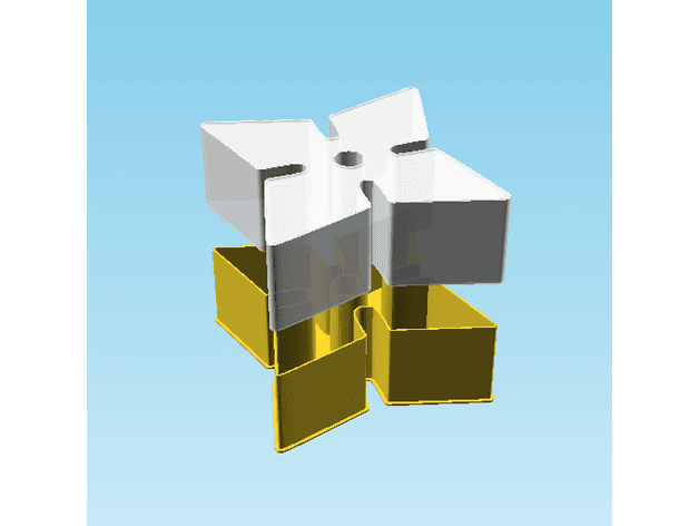 Shuriken 0032, nestable box (v2) 3d model