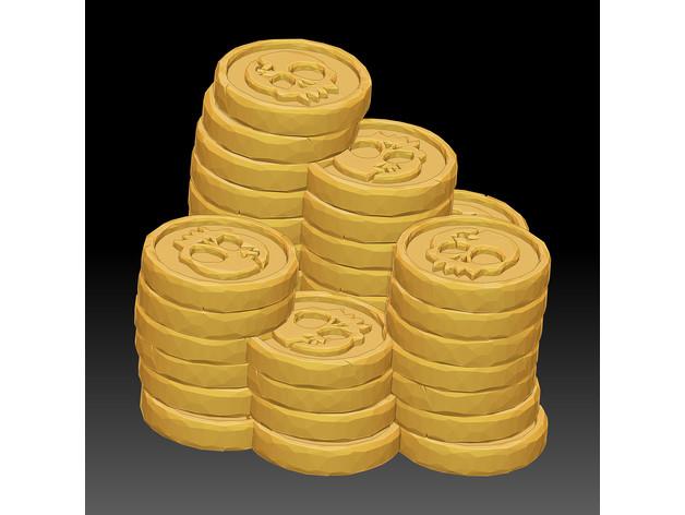 Pirate Coin Pile (LOW POLY) 3d model