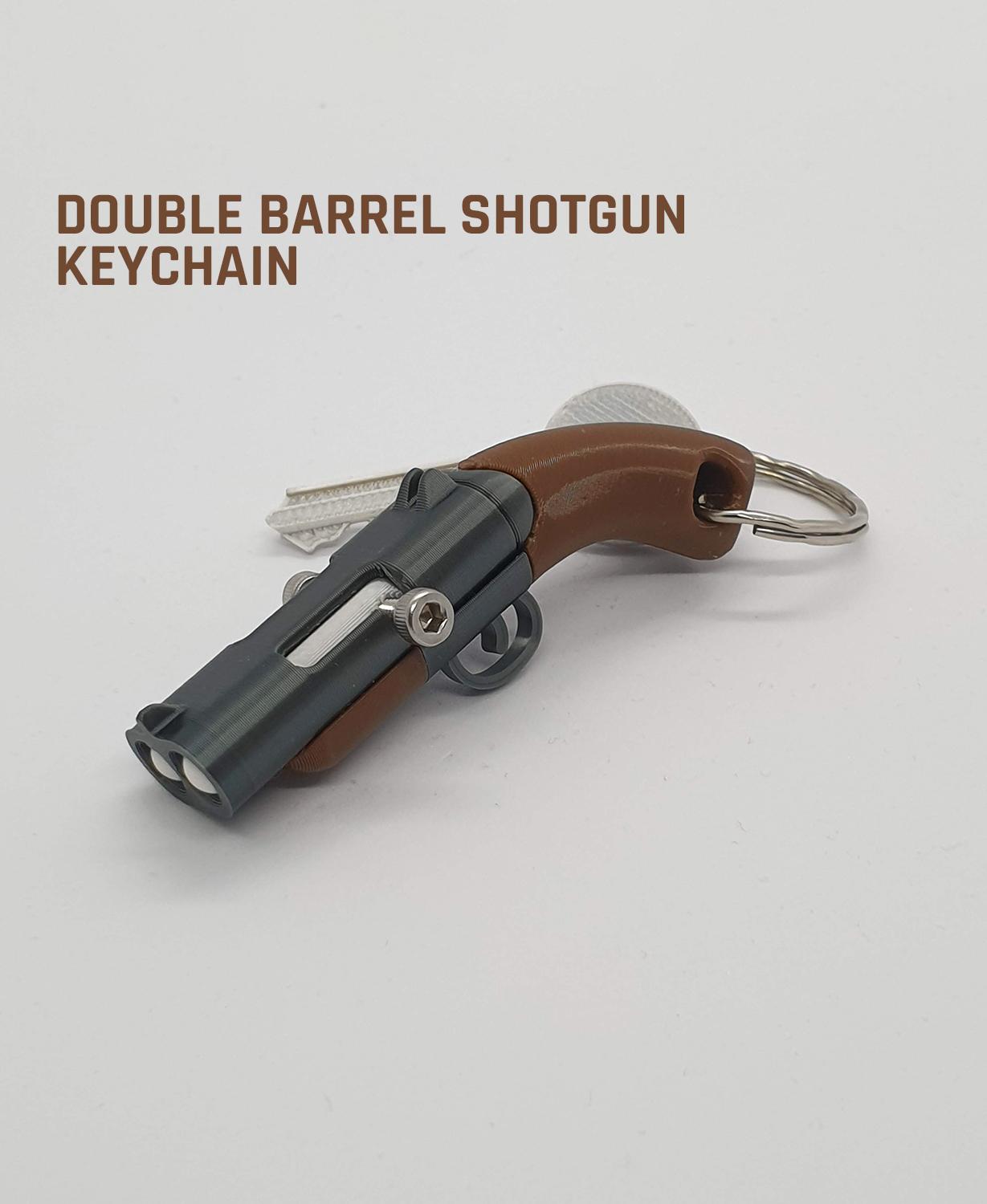 Double Barrel Shotgun Keychain 3d model