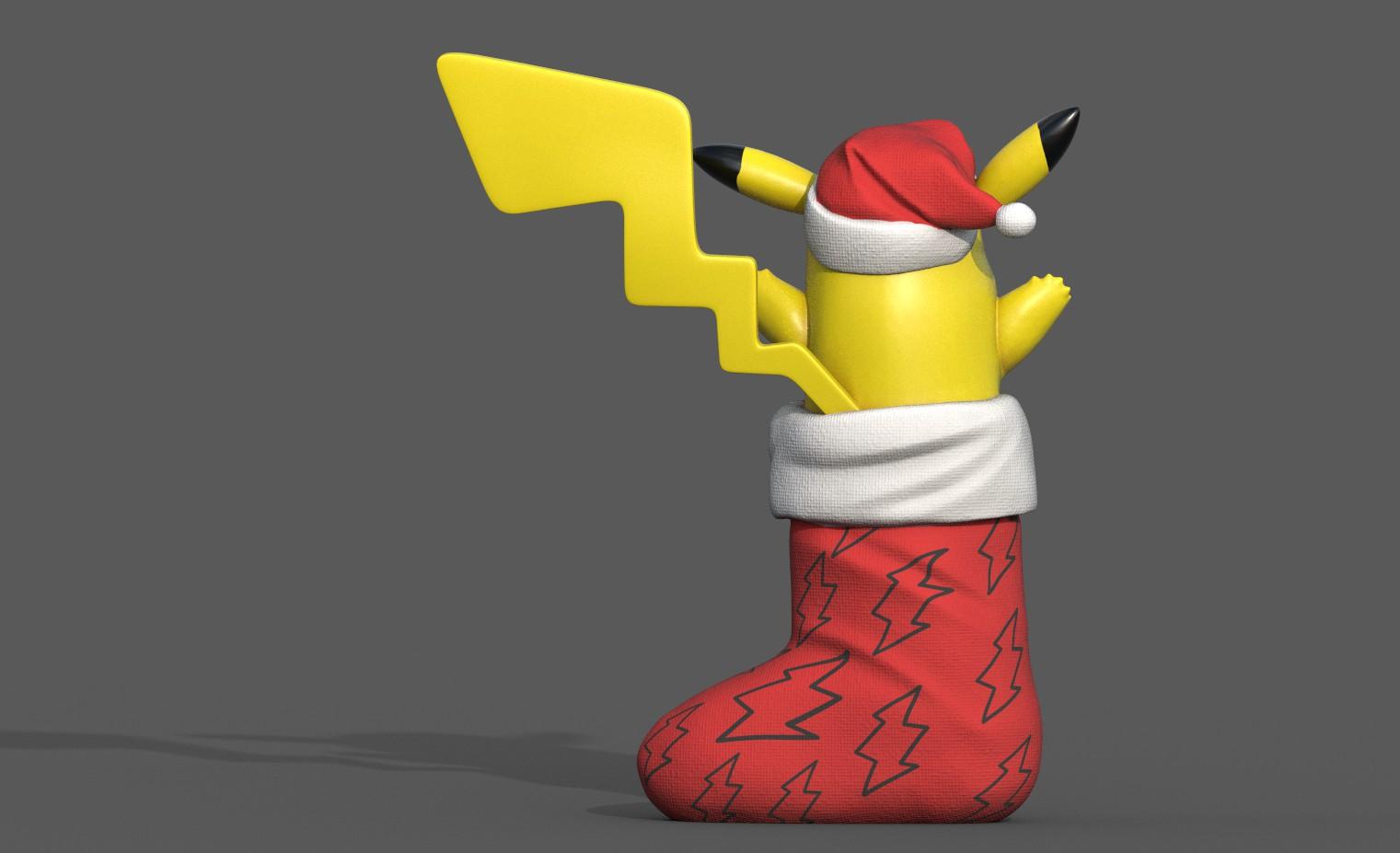 Christmas Stocking Pikachu 3d model