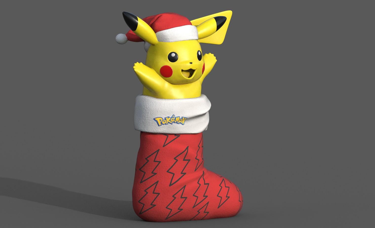 Christmas Stocking Pikachu 3d model