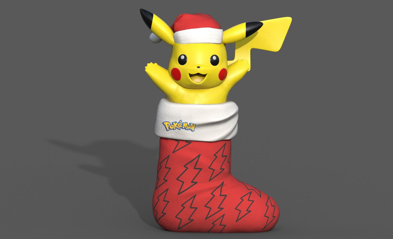 Christmas Stocking Pikachu 3d model