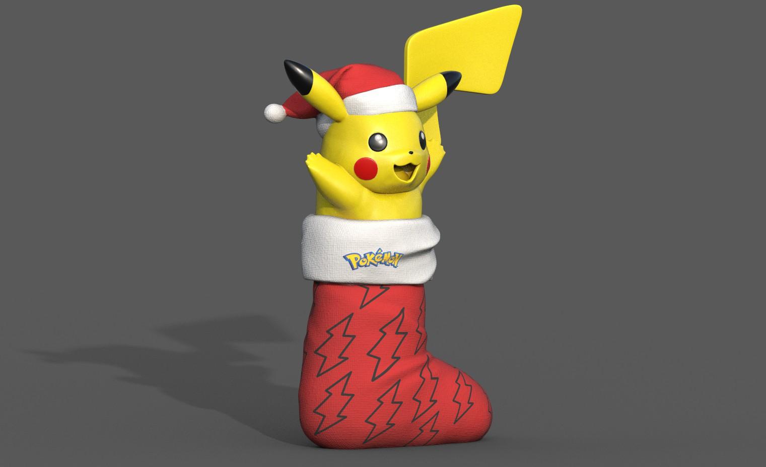 Christmas Stocking Pikachu 3d model