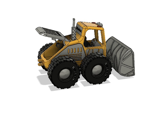 Yellow Bulldozer with Movements Version 2 3d model