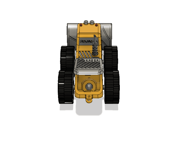 Yellow Bulldozer with Movements Version 2 3d model